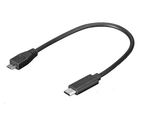 PREMIUMCORD Adaptér USB 3.1 C/male - USB 2.0 Micro-B/male, 0,2m