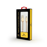 GEMBIRD Kabel USB na USB-C kabel (AM/CM), 1,8m, opletený, zlatý, blister