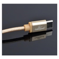 GEMBIRD Kabel USB na USB-C kabel (AM/CM), 1,8m, opletený, zlatý, blister