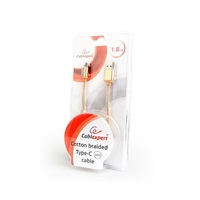 GEMBIRD Kabel USB na USB-C kabel (AM/CM), 1,8m, opletený, zlatý, blister