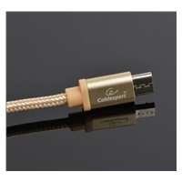 GEMBIRD Kabel USB A Male/Micro B Male 2.0, 1,8m, opletený, zlatý, blister