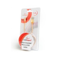 GEMBIRD Kabel USB A Male/Micro B Male 2.0, 1,8m, opletený, zlatý, blister