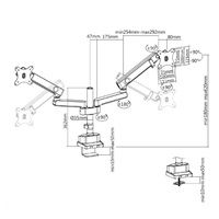 Dvouramenný stolní držák na 2 monitory Mounts AX812