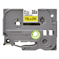 BROTHER TZE611 - kazeta TZ šířky 6mm, laminovaná TZE-611, žlutá/černé písmo