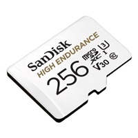 SanDisk MicroSDXC karta 256GB High Endurance (R:100/W:40 MB/s, Class 10, U3 V30) + adaptér