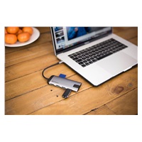VERBATIM Dokovací stanice USB-C 7v1, 1xHDMI, 1xUSB-C, 3xUSB, 1xRJ45, čtečka SD karet, šedá