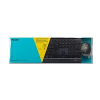RAPOO set klávesnice a myš 9500M Multi-mode Wireless Ultra-slim Desktop Combo Set (kláv. - šedá/kovová, myš - černá)