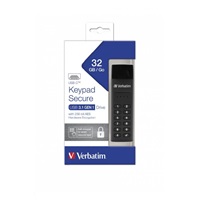 VERBATIM USB C 3.1 Drive 32 GB - Keypad Secure (R:160/W:130 MB/s) GDPR