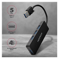 AXAGON HUE-G1A, 4x USB 3.2 Gen 1 SLIM hub, kabel Type-A 14cm