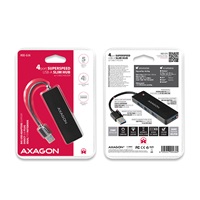 AXAGON HUE-G1A, 4x USB 3.2 Gen 1 SLIM hub, kabel Type-A 14cm
