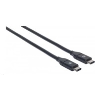 MANHATTAN USB 3.1 Gen2 Cable, Type-C Male / Type-C Male, 50 cm 3A, Black