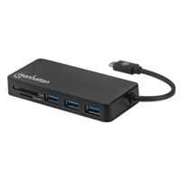 MANHATTAN USB-C Hub 3-port USB 3.2 Gen 1 Hub se čtečkou karet