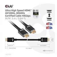 Club3D Kabel Ultra Rychlý HDMI™ Certifikovaný, 4K 120Hz, 8K60Hz, 48Gbps M/M, 3m, 28 AWG