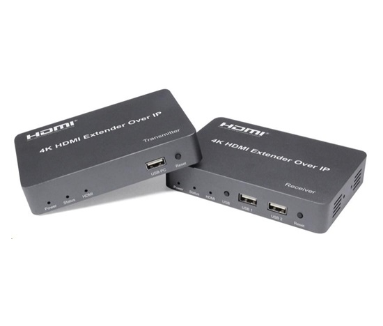 PREMIUMCORD HDMI extender s USB na 150m over IP, bez zpoždění