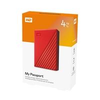 WD My Passport Portable 4TB, Externí HDD, USB 3.0, červená