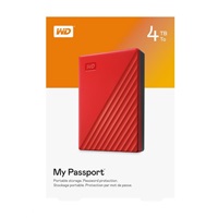 WD My Passport Portable 4TB, Externí HDD, USB 3.0, červená