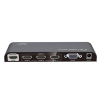 PREMIUMCORD HDMI switch 4Kx2K@60Hz 3:1 kovový s dálkovým ovladačem a napájecím adaptérem