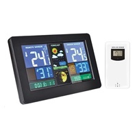 Solight TE81 meteostanice, extra velký barevný LCD, teplota, vlhkost, tlak, RCC, USB nabíjení, černá