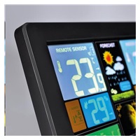 Solight TE81 meteostanice, extra velký barevný LCD, teplota, vlhkost, tlak, RCC, USB nabíjení, černá