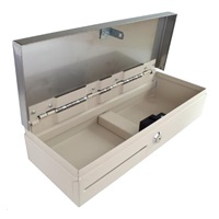 Virtuos pokladní zásuvka Flip-top FT-460C3 - s kabelem, se zamykacím krytem, NEREZ víko, bílá