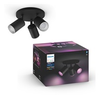 PHILIPS Fugato bodové svítidlo, Hue White and Color ambiance, 240V, 3x5.7W GU10, Černá