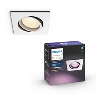 PHILIPS CENTURA Zapuštěné bodové svítidlo, Hue White and color ambiance, 240V, 1x5.7W GU10, square, Bílá (5055131P7)