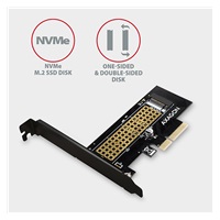 AXAGON PCEM2-N, adapter wewnętrzny PCIe x4 - M.2 NVMe M-key slot, LP