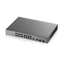 Zyxel GS1350-18HP 18 Port smart managed CCTV PoE switch, long range, 250W, 16x GbE, 2x combo RJ45/SFP