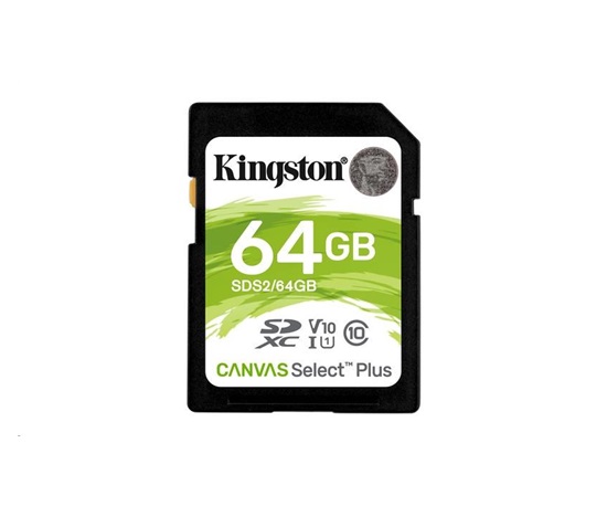 Kingston SDXC karta 64GB SecureDigital Canvas Select Plus (SDXC) 100R Class 10 UHS-I