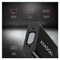 AXAGON RVH-VGAN, HDMI -> VGA redukcja / adapter, FullHD, wyjście audio, micro USB złącze zasilania