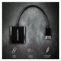 AXAGON RVH-VGAN, HDMI -> VGA redukcja / adapter, FullHD, wyjście audio, micro USB złącze zasilania