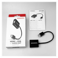 AXAGON RVH-VGAN, HDMI -> VGA redukcja / adapter, FullHD, wyjście audio, micro USB złącze zasilania
