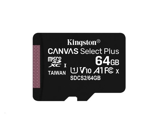 Kingston MicroSDXC karta 64GB micSDXC Canvas Select Plus 100R A1 C10 - 1 ks
