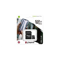 Kingston MicroSDXC karta 512GB Canvas Select Plus 100R A1 C10 Card + SD adaptér
