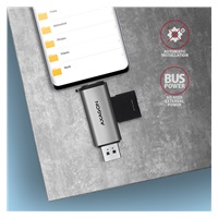 AXAGON CRE-SAC, USB3.2 Gen 1 Type-C + Type-A zewnętrzny czytnik kart SD/microSD