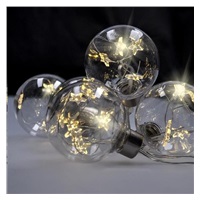 Solight sada LED vánočních koulí s hvězdami, vel. 8cm, 6ks, 30LED,časovač, tester, 3xAA