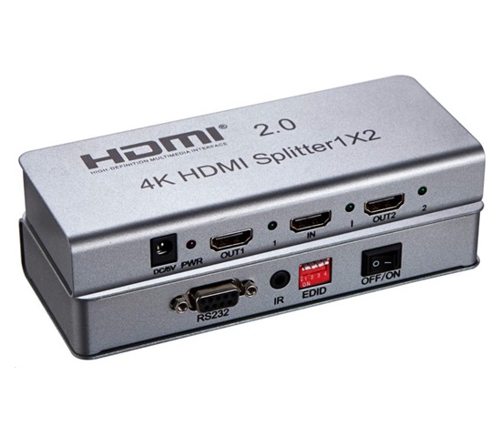 PREMIUMCORD HDMI 2.0 splitter 1-2 porty, 4K x 2K/60Hz, FULL HD, 3D