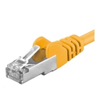 PREMIUMCORD Patch kabel CAT6a S-FTP, RJ45-RJ45, AWG 26/7 0,25m žlutá