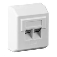 PREMIUMCORD Zásuvka 2xRJ45 na omítku, UTP Cat5e