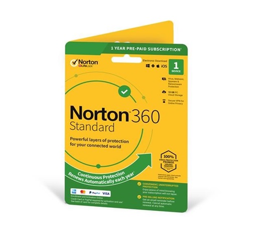 NORTON 360 STANDARD 10GB + VPN 1 uživatel pro 1 zařízení na 1 rok ESD