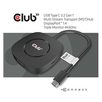 Club3D Video hub MST (Multi Stream Transport) USB-C 3.2 Gen1 na 3x DisplayPort 1.4 4K60Hz