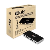 Club3D Dokovací stanice pro mobilní telefony USB-C 4v1, 1xHDMI, 1xUSB-C, 1xUSB, 1x3.5mm, černá