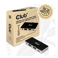 Club3D Dokovací stanice pro mobilní telefony USB-C 4v1, 1xHDMI, 1xUSB-C, 1xUSB, 1x3.5mm, černá