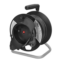 Solight prodlužovací přívod na bubnu, 1 zásuvka, 25m, černý kabel, 3x 1,5mm2