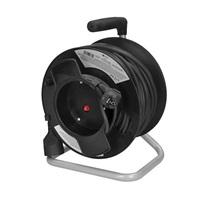 Solight prodlužovací přívod na bubnu, 1 zásuvka, 50m, černý kabel, 3x 1,5mm2