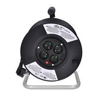 Solight prodlužovací přívod na bubnu, 4 zásuvky, 25m, černý kabel, 3x 1,5mm2