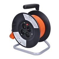 Solight prodlužovací přívod na bubnu, 4 zásuvky, 20m, oranžový kabel, 3x 1,5mm2