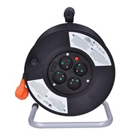 Solight prodlužovací přívod na bubnu, 4 zásuvky, 20m, oranžový kabel, 3x 1,5mm2