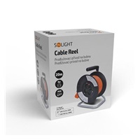 Solight prodlužovací přívod na bubnu, 4 zásuvky, 20m, oranžový kabel, 3x 1,5mm2