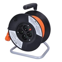 Solight prodlužovací přívod na bubnu, 4 zásuvky, 25m, oranžový kabel, 3x 1,5mm2